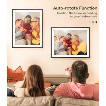 Cozyla Canvas Digital Picture Frame Large 17 Inch Free Unlimited Storage AI-Powered Send Pictures and Videos via Google Photos Email Web Browser Phone App Smart Digital Photo Frame Electronic WiFi Mat