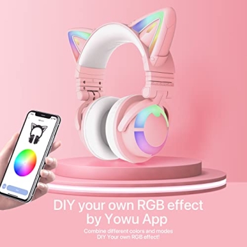 YOWU Cat Ear Headphones 3G with RGB and Surround Sound