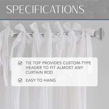 Elrene Jolie Crushed Semi-Sheer Window Curtain - 52" x 108"