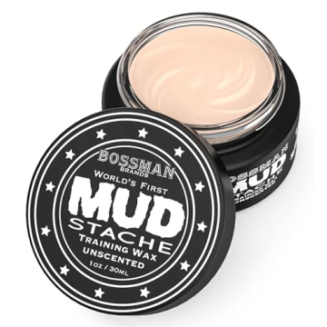 Bossman MUDstache Unscented Mustache Wax for Strong Hold