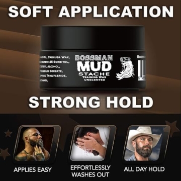 Bossman MUDstache Unscented Mustache Wax 1oz