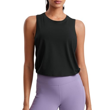 CRZ YOGA Pima Cotton Cropped Tank Top for Women