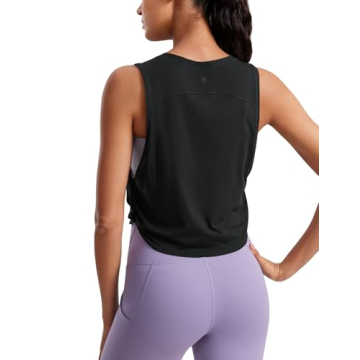CRZ YOGA Pima Cotton Cropped Tank Top for Women