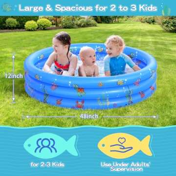 Garden Round Inflatable Baby Swimming Pool, Portable Inflatable Child/Children Little Pump Pool,Kidd...