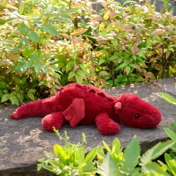 Plum Lying Dragon Plush Toy 15" Soft and Cuddly