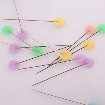 LUTER 200pcs Flat Flower Head Pins for Sewing Crafting