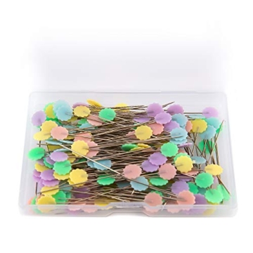 LUTER 200pcs Flat Flower Head Pins for Sewing Crafting