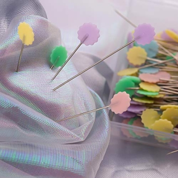 LUTER 200pcs Flat Flower Head Pins for Sewing Crafting
