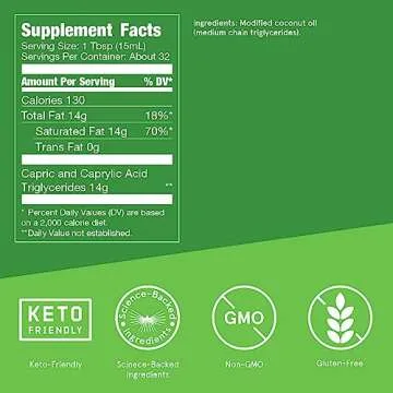 Bulletproof MCT Oil Made with C10 and C8 Oil, 16 Ounces, Keto Supplement for Sustained Energy, Brain...