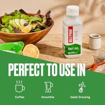 Bulletproof MCT Oil Made with C10 and C8 Oil, 16 Ounces, Keto Supplement for Sustained Energy, Brain and Body Fuel, Add to Coffee and Smoothies