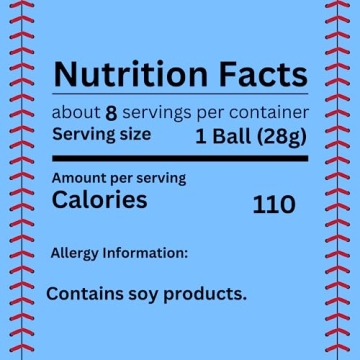 Kathy Kaye Baseball Themed Popcorn Balls, Individually Wrapped Salty Snacks, Sports Party Favor, 8 Pieces Included, 8oz