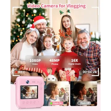 Kids Instant Print Camera - 48MP Fun for Ages 4-12