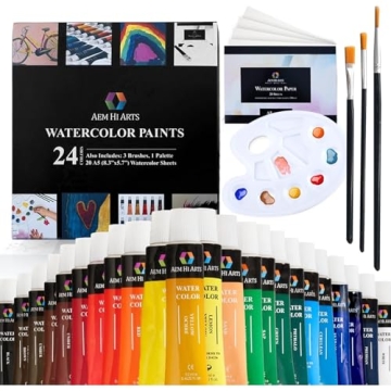 AEM Hi Arts Watercolor Paint Set - Washable Water Color Painting for Kids, Beginners, Art Students, ...