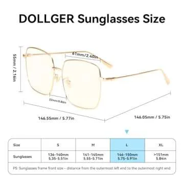 Dollger Blue Light Blocking Glasses for women Filter Blue Light Glasses Retro Metal square Frame Eyeglasses GOLD
