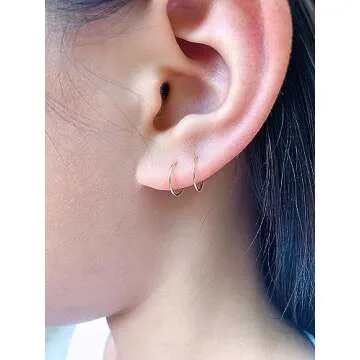 14k Gold Filled Small Gold Hoop Earrings for Women