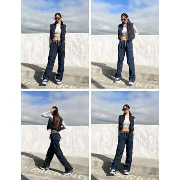 SySea Women's Crop Puffer Vest Winter Zip Up Lightweight Sleeveless Warm Outerwear Padded Coat