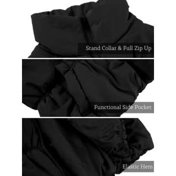 SySea Women's Crop Puffer Vest Winter Zip Up Lightweight Sleeveless Warm Outerwear Padded Coat