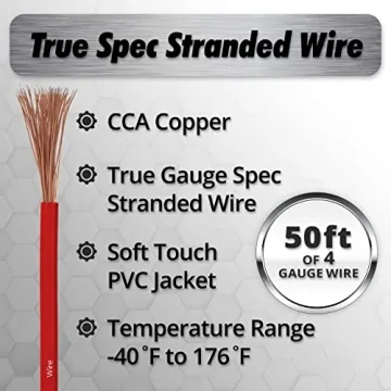 InstallGear 4 Gauge Wire Flexible CCA Power Ground Cable