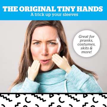 BigMouth Inc Tiny Hands Gag Gifts Baby Hands on a Stick - Fake Small Hands for Costumes and Pranks -...