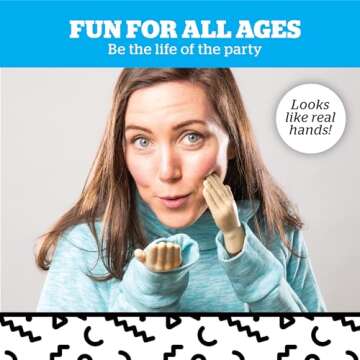 BigMouth Inc Tiny Hands Gag Gifts Baby Hands on a Stick - Fake Small Hands for Costumes and Pranks - Funny Stick Puppets - The Original Tiny Hands