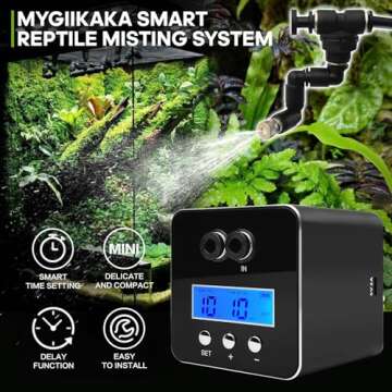 MYGIIKAKA Reptile Fogger Automatic Reptile Mister Fogger for Terrarium, Timed Reptile Humidifiers fo...