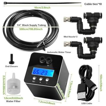 MYGIIKAKA Reptile Fogger Automatic Reptile Mister Fogger for Terrarium, Timed Reptile Humidifiers for Chameleon/Lizard/Snake/Turtle/Frog