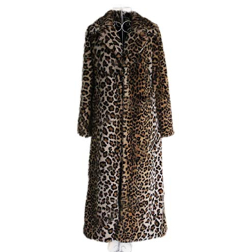 Elegant Leopard Print Faux Fur Maxi Coat for Winter