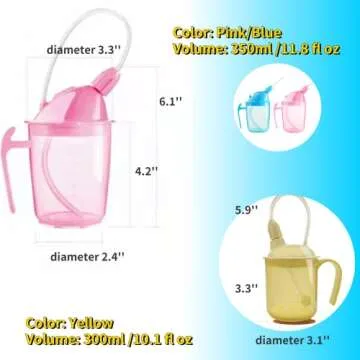 SiiMMM Drinking Aids Feeding Cup for Elderly Adults Disabled Patient Maternity Convalescent with two Style Lids Straw Sippy Drink Water Porridge Soup, Flow Control senior liquid Feeder (Blue)