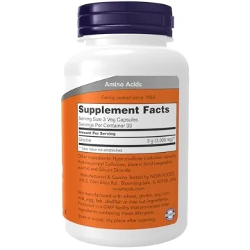 NOW Foods Glycine 1000mg for Sleep & Neurotransmitter Support