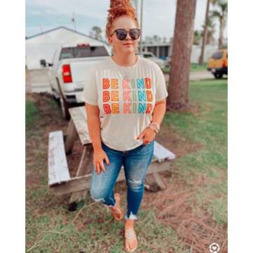 Blooming Jelly Womens Be Kind Shirt Short Sleeve Graphic Tees Loose Fit Tshirts Cute Casual Summer T...