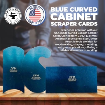 DFM Tool Works Curved Cabinet Scraper Cards Set - USA Made