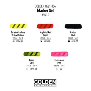Golden High Flow Acrylic Ink and Marker Set - 3 Markers & 5 Inks