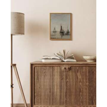 InSimSea Framed Vintage Marine Canvas Prints - 8x10 Art