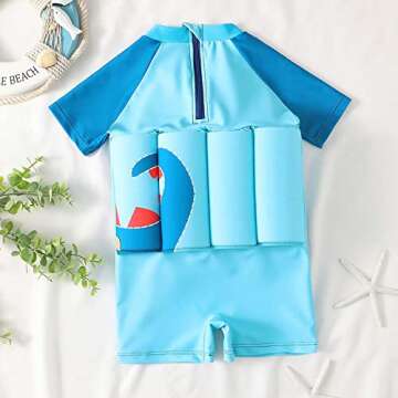 Lagukka Toddler Swimsuit with Removable Buoyancy Summer Kids Floating Swimwear 6M-4Y Baby Boys Girls Swimsuit Swimsuit Learn to Swim Training Vest Blue, 2-3T