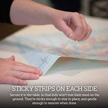 Clear Disposable Placemats for Baby, Toddler, Kids, Adults - Sticky Transparent Table Mat - Adhesive Table Topper Solutions for Schools, Restaurant, Airplane Tray Cover Disposable (50 Pack)