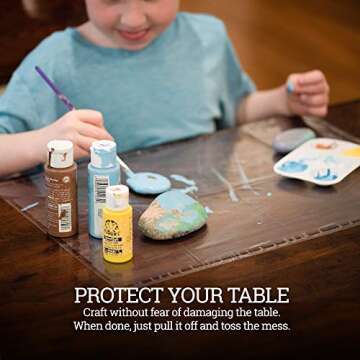 Clear Disposable Placemats for Baby, Toddler, Kids, Adults - Sticky Transparent Table Mat - Adhesive Table Topper Solutions for Schools, Restaurant, Airplane Tray Cover Disposable (50 Pack)