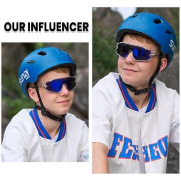 DUCO Kids Sunglasses Youth Baseball Sun Glasses Lightweight TR90 Frame UV400 Sports Cycling Shades f...