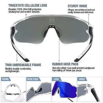 DUCO Kids Sunglasses Youth Baseball Sun Glasses Lightweight TR90 Frame UV400 Sports Cycling Shades for Boys Girls DK268