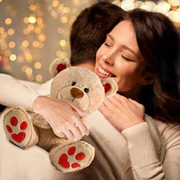 Gifts for Wife Fiancée Girlfriend, 10 inch Teddy Bear Romantic Naughty Gifts for Her Women Mom Kids Who Love Funny Cute Bear, Plush Stuffed Animals Gifts for Wedding Anniversary Birthday Mothers Day