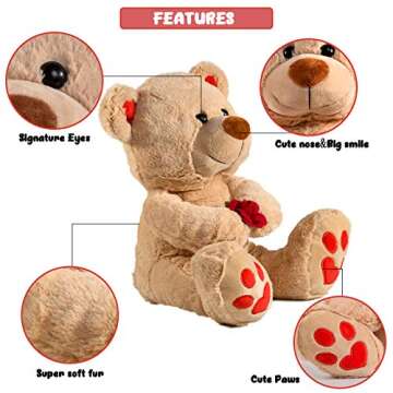 Gifts for Wife Fiancée Girlfriend, 10 inch Teddy Bear Romantic Naughty Gifts for Her Women Mom Kids Who Love Funny Cute Bear, Plush Stuffed Animals Gifts for Wedding Anniversary Birthday Mothers Day