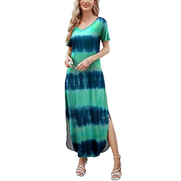 Stylish HUSKARY Women's Summer Maxi Dress with Pockets