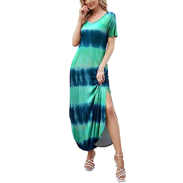 Stylish HUSKARY Women's Summer Maxi Dress with Pockets