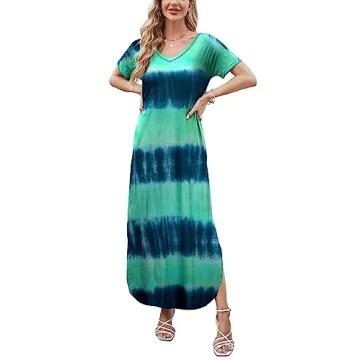 Stylish HUSKARY Women's Summer Maxi Dress with Pockets