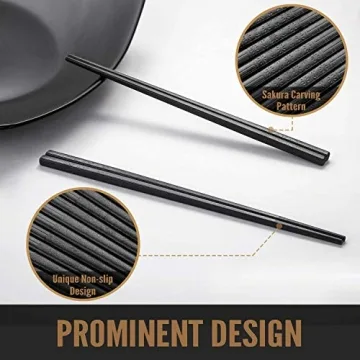 HIWARE Reusable Fiberglass Chopsticks - 10 Pairs