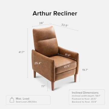 Mopio Arthur Recliner Chair: Stylish Mid Century Modern Comfort