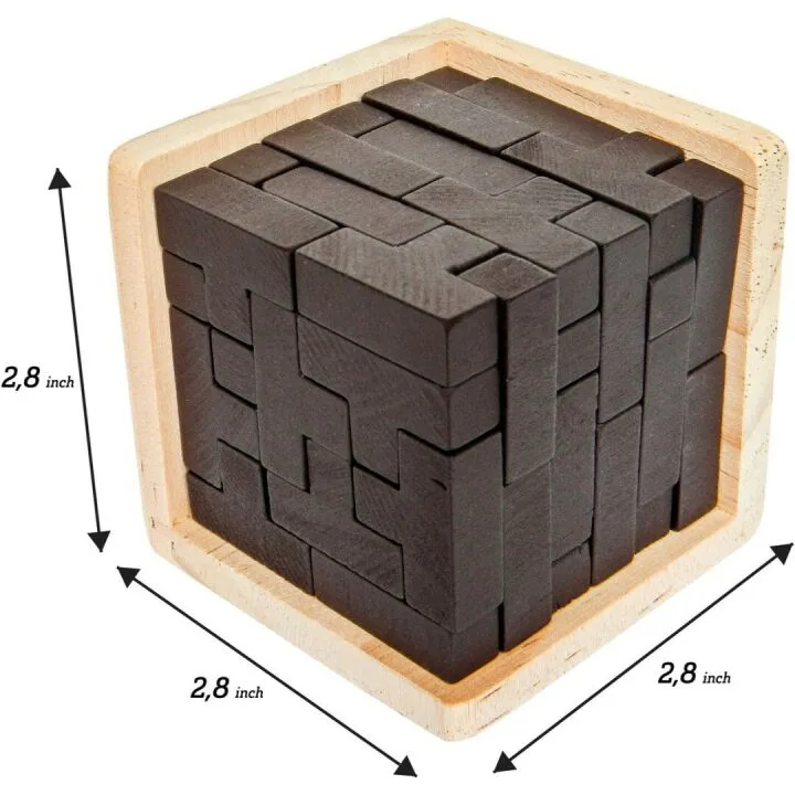 Original 3D Wooden Brain Teaser Puzzle - T-Shape