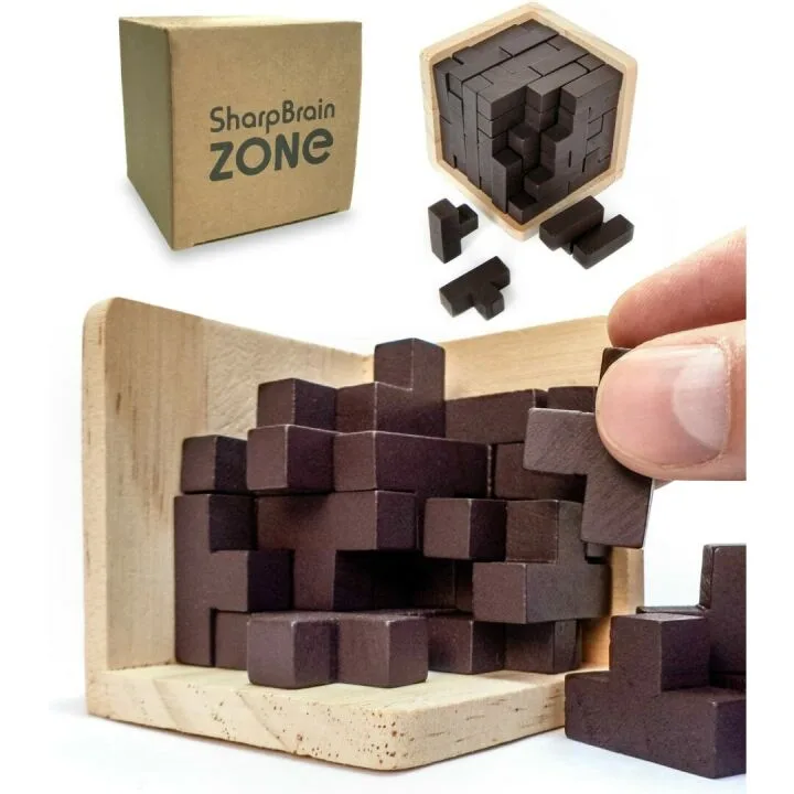 Original 3D Wooden Brain Teaser Puzzle - T-Shape