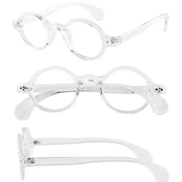 Beison Small Round Eyeglasses Stylish Clear Lens