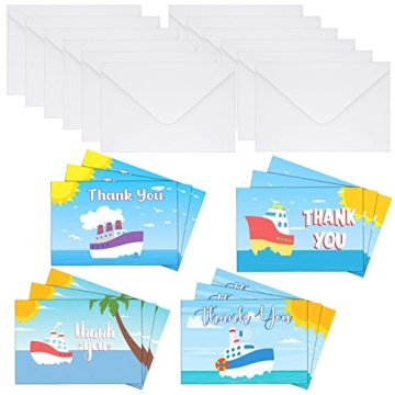 Epakh Nautical Thank You Cards - Perfect for Cruises, Birthdays & Weddings