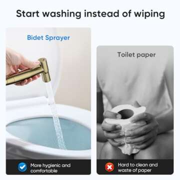 Arofa Gold Handheld Bidet Sprayer - Versatile Personal Hygiene Solution